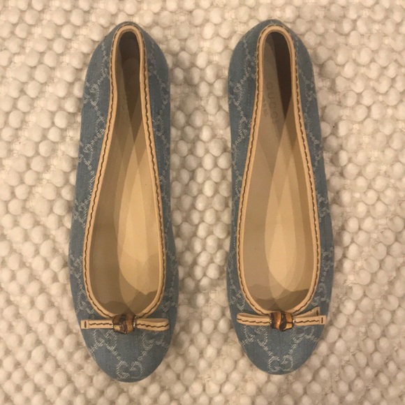 Gucci Shoes - Gucci denim logo ballet flat